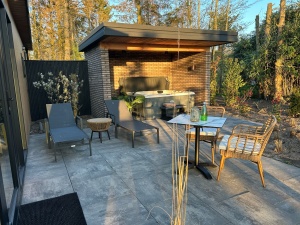 Wellnesslodge Kievit in Drenthe terras